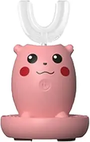 Kids Toothbrush Electric, U Shaped Ultrasonic Autobrush Toothbrush,Cartoon Modeling Design for Kids, Special for Birthday Gift Pink-2-9 years