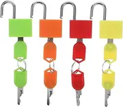 TOYZFRIENDY 4pcs Small Brass Lock Mini Lock Suitcase Lock Small Locks Lock with Key Locks for Suitcases Lock for Locker Padlocks with Keys Key Locks Small Luggage Padlocks School Bag Lock Iron