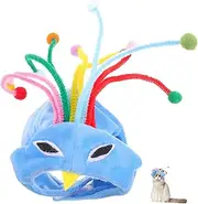 JUMPLAWN Funny Pet Hat for Dogs and Cats Creative Peacock Design Soft and Comfortable Head Cover Durable Material for Pets Decorative Headdress