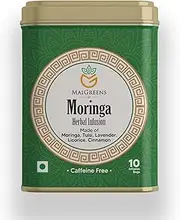 Mai Greens Moringa Herbal Infusion - 10 Pyramid Tea Bags - Caffeine-Free Detox Tea | Rich in Antioxidants & Iron | Supports Energy, Immunity & Digestion