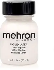 [Mehron] Makeup Liquid Latex | SFX Makeup | Halloween Latex Makeup | Latex Glue for Skin | Prosthetic Glue 1 fl oz (30 ml) (Clear Flesh)