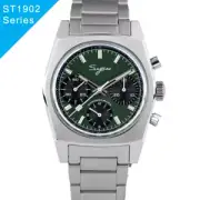 Seagull Sugess ST1902 Panda 37mm Green Chronograph Domed Sapphire 2 Straps 1963