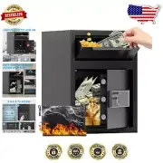 1.8 Cub Fireproof Digital Safe with Lock and Front Drop Slot - Anti-Theft Design