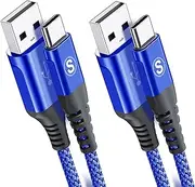 [sweguard] USB Type C Charger Cable [1M,2-Pack] iPhone 16 Charger Cable Nylon Braided for iPhone 15 16 Pro Max Plus, Samsung Galaxy S25 S24 S23 S22 S21 S20 S10 S9 S8 Note 20 10 Flip Pixel LG Moto Sony