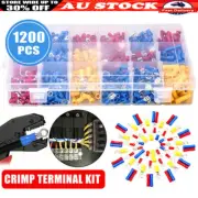1200Pcs Waterproof Cable Lugs Crimp Terminals Kit Wire Connector Insulated Spade