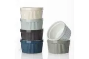 Ramekins Creme Brulee Ramekins for Baking, Porcelain Ramekins Oven Safe, Classic Style Souffle Ramekins Ramekins Bowls, Set of 6