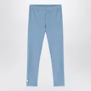 [Douuod] Light Blue Shiny Nylon-blend Leggings 10 Y Blue
