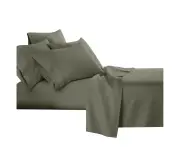 2000TC Brown Grey Bamboo Cooling Sheet Set Ultra Soft Breathable Flat Sheet Fitted