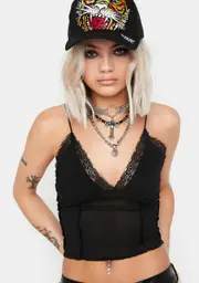 [Kiki Riki] Cropped Mesh Cami