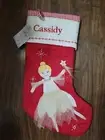Pottery Barn Kids Ballerina Christmas Quilted Stocking Monogram Cassidy