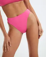 High Waisted Bikini Bottoms Peony Pink