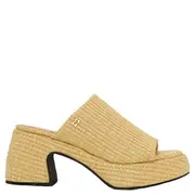 [GANNI] Butterfly Platform Raffia Sandals