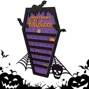 Halloween Countdown - Calendar Decoration for Children with Coffin Shape | 2024 Halloween Calendar with Handmade Bat Spider Web for Home Core Decorations