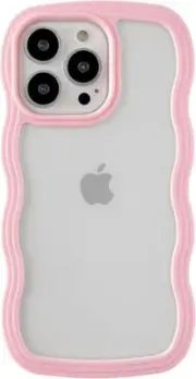 NEW‼ Cute Pink Curly Wavy Contour Frame iPhone 13 Case TPU Bumper Cover
