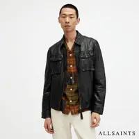 在飛比找momo購物網優惠-【ALLSAINTS】WHILBY 羊皮襯衫式外套皮衣 ML