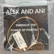 Alex and Ani Gold Tone Cursive Initial L Charm Adjustable Bangle Bracelet