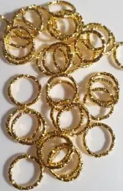 JUMP RINGS (FROSTED) 10mm 'GOLD' (30 pieces)