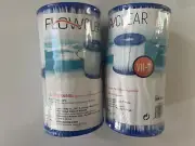 Bestway FLOWCLEAR Pool Filter Cartridge #58283E Type VII-D 2 packs of 2 (4) NEW