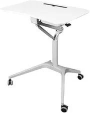 Luxury Overbed Table Mobile Overbed Table Sit Stand Desk Height Adjustable Standing Laptop Desk Cart Rolling Couch Table on Wheels for Home Office Portable