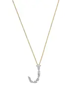 Bloomingdale's Fine Collection Luxe Collection Certified Mixed Cut Lab Grown Diamond Letter J Initial Pendant Necklace in 14K White & Yellow Gold, 0.5 tcw