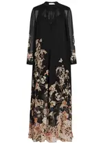 Zimmermann Natura Floral-print Chiffon Maxi Dress - Black - 0 (UK 8 / S) 0 (UK 8 / S)