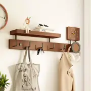 Entrance Coat Rack Hooks Wood Holder Hanger Clothes Organizer Coat Rack Closets