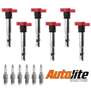 6x Ignition Coil & 6x Autolite Spark Plug for Audi Q5 3.2L V6 UF529 (for: Audi)
