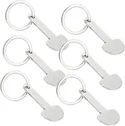 6Pcs Portable Trolley Removers Zinc Alloy Token Keyrings for Shopping Carts Convenient Hanging Tokens Key Buckles Easy to Use Trolley Release