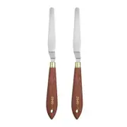 2pcs Painting Palette Knife 4.33" x 5.91" Stainless Steel Flat Blade