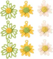 ULDIGI Chic Daisy Charms Jewelry Pendants 30pcs Alloy Daisy Charms for DIY Jewelry Making Necklace Bracelet Supplies