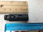 Wholesale Lot of 10 Plastic Double Hole Black Cord Locks Stoppers Toggles End