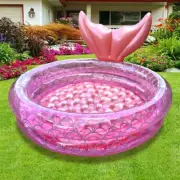 Inflatable Backyard Kiddie Pools Mermaid, Garden round Swimming Pool for Kids, K