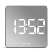 NEW Space Hotel Orbatron Digital LED Alarm Clock, Silver and White, 10cm