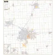 Champaign & Urbana, IL Wall Map