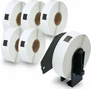 BETCKEY - File Folder Labels Replacement for Brother DK-11203 (17mm x 87mm), Compatible with Brother QL Label Printers [6 Rolls + 1 Reusable Cartridge]