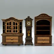 Playmobil Victorian Mansion China Cabinet Bookcase Grandfather Clock Brown Wood