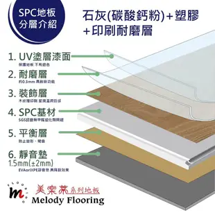 美樂蒂地板-SPC石塑卡扣式防水地板-含靜音墊5mm厚-S系列S06 (6.3折)