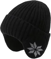 [Generic] Winter Knitted Cap With Ear Protection Wool For Men S Cold Proof Pullover With Thickened And Plush Internal Force Warm