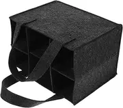[LAPYAPPE] Tote Bag Women Small Wine Pouch Travel Reusable Insulated Felt Dark