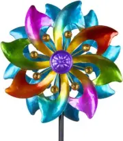 DREAMYSOUL Wind Spinner Outdoor Metal, 37" Kinetic Wind Spinners Colorful Wind