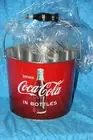 Coca Cola Galvanized Beverage Bucket with Coke Bottle Handle