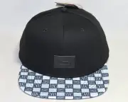Duelo Vans "Checkered Bill" Snapback Hat NWT Black White