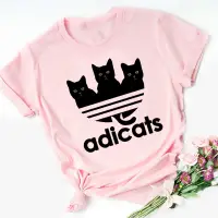 在飛比找蝦皮購物優惠-歐美女裝adicats Women T-shirt惡搞貓咪寬