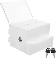 JECOMPRIS Acrylic Suggestion Box With Lock Large Ballot Box For Feedback Raffle Tickets Business Cards And Donations Ideal For Office Charity And Contest Use