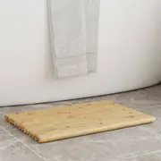 Bath Mats Floor Carpet Shower Accent Mat Washroom Bathroom 2 pcs Bamboo vidaXL