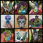 Sticker Pack Halloween. Ten Spooky Season Stickers. Holographic Horror Stickers.