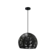 CLA Lighting BOTANICA Embossed Dome Shape Pendant Light - Black