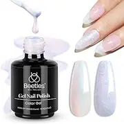 beetles Gel Polish Pearl Gel Nail Polish Pearlescent Pink Glitter Blue Pearl White Gel Polish, 15ml Shimmer Pastel Nail Polish Soak Off Uv LED Nail Lamp Need Manicure Salon DIY Nail Art Design