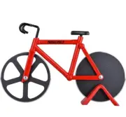 Bicycle Pizza Cutter,Non-stick Bike Pizza Slicer, Dual Stainless Steel Cutting
