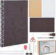 WEBEEDY Complete DIY Bookbinding Kit for Beginners,DIY Bookbinding Starter Set with Video Tutorials,Thread,Needles,Paper,Paper Folding Tool for Book Making Repair Supplies Gift,8X6"/15X21cm(A5)